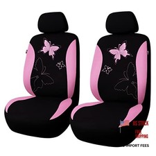 Butterfly Car Seat Covers Ful Set Fashion Universal Lady 2 Fronts Pink Lace