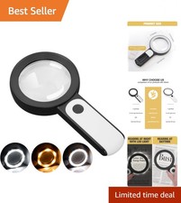 Battery-Powered Handheld Magnifier with Light...