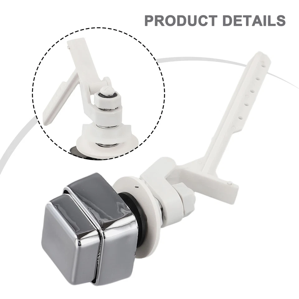 Push Button Toilet Flush Kit Side Mount Water Tank Trip Lever Handle Accessories - Image 4 of 4