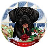 Puggle Black Dog Porcelain Ornament Pet Gift 'Santa. I Can Explain '