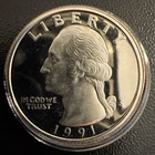 1991 S Washington Quarter Uncirculated Cameo Clad Proof