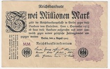 GERMANY 1923 Two 2 Million 2000000 Mark P# 104a Serial MM Circulated