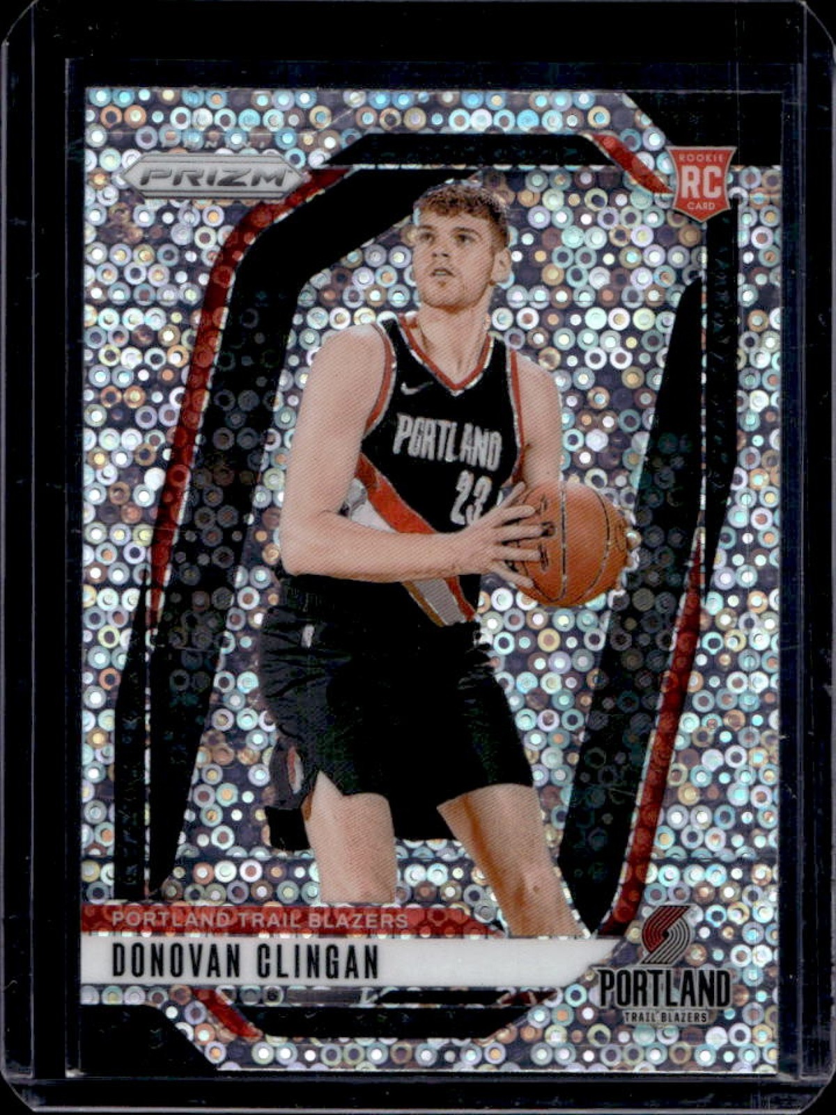 2024-25 Prizm Donovan Clingan Fast Break Rookie RC #221 Trail Blazers