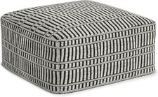 Safford Square Pouf - 20 inch Wide Upholstered PET Polyester Ottoman in Black
