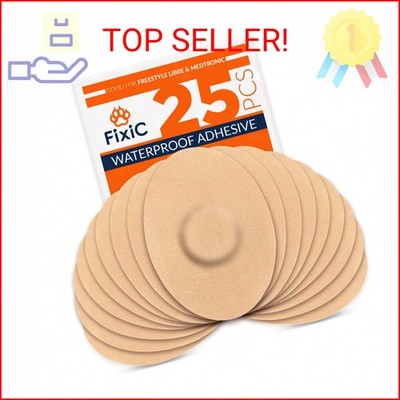 FixiC Freestyle Adhesive Patches 25 PCS   Good for Libre 1, 2, 3 & Plus   G7 & S