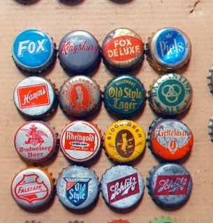 16 different ALL CORK USED beer bottle caps #1