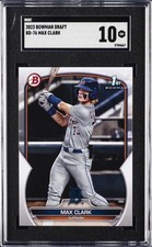 2023 Bowman Draft MAX CLARK RC #BD-76 SGC 10 Gem Mint - Detroit Tigers
