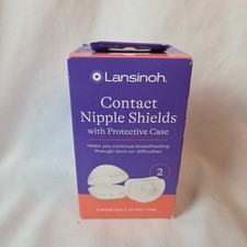 Lansinoh Contact Nipple Shields with Protective Case - Size 2 - 24mm - 2 pack