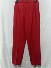 Vintage Pendleton Women's Red 100 Virgin Wool Pleated Trousers Size 10