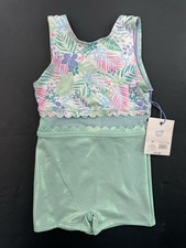 More Than Magic Teal Floral Gymnastics Leotard Size 3T Toddler NEW NWT NWT