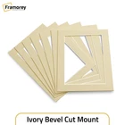 Ivory Bevel Cut Photo Mount Frame 1.4mm White Core Picture Mat Custom Sizes