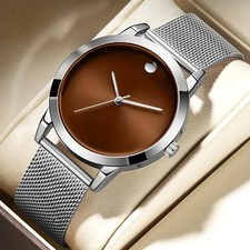 Men's High Quality Fashion Stainless Steel Band Watches Casual Simple Watches