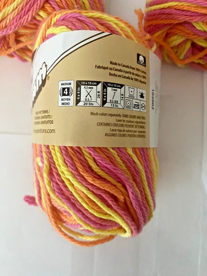 4 New Skeins Lily Sugar ‘N Cream Yarn Playtime 2 oz 95 Yrds each - Image 2 of 3