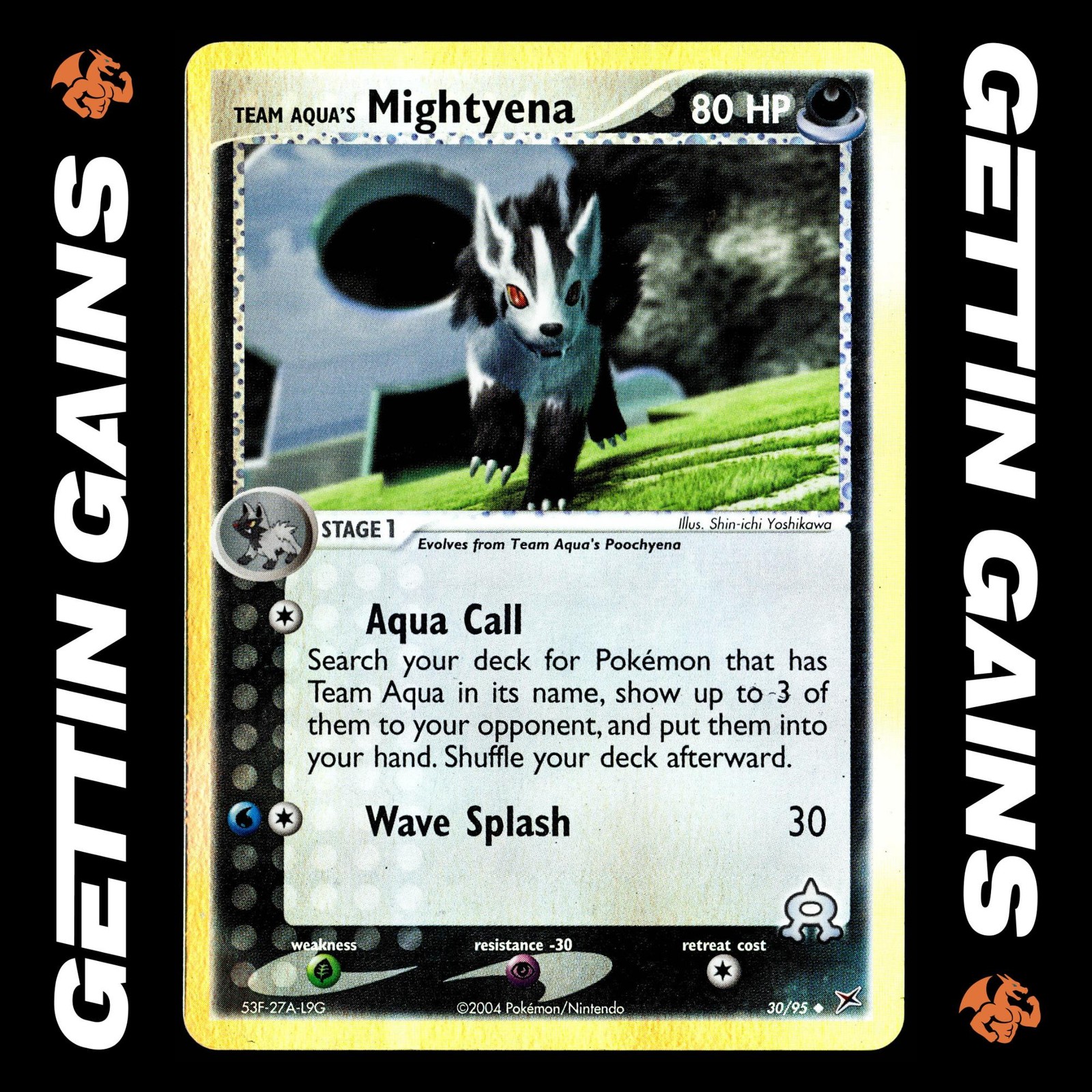 Team Aqua's Mightyena - 30/95 - Reverse Holo - Team Magma vs Team Aqua - LP