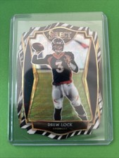 2020 Panini Select - Premier Level Zebra Die-Cut #126 Drew Lock SSP Broncos