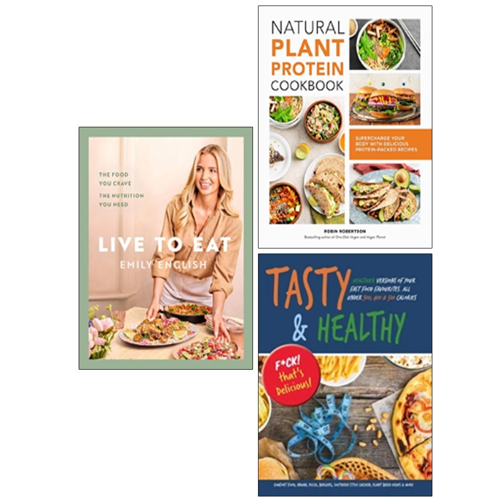 Tasty & Healthy,Live to Eat HB,Natural Plant Protein 3 Books Collection Set