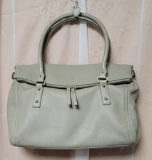 m1211 kate spade Tote Bag Leather Greige Large Stylish Purse Excellent Conditio