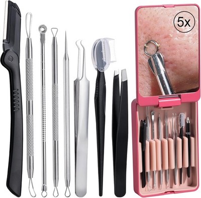 JPNK Blackhead Remover Tool Comedones Extractor Acne Removal kit & Eyebrow Trimm