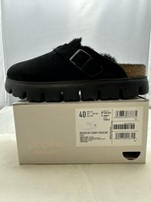 Birkenstock Boston Chunky Shearling Suede Black 1028453
