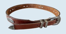 BRIGHTON Taper Ornament Brown Leather Western Belt