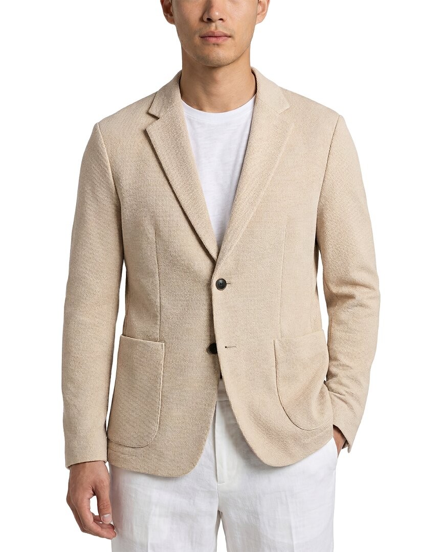 Theory Clinton Grid Blazer Men's Tan 40