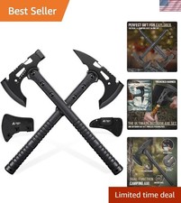 Tactical Axe 2 Pack, Sharp Tomahawk with Sheath, Portable Tomahawk with Clip ...