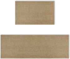 Washable Non Slip Kitchen Rugs and Mats Set of 2, Rubber Backing Absorbent Kitch