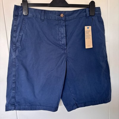 M & S Collection Shorts UK 14 M Blue Casual Cotton Chino Summer NWT Marks Back