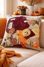 Farmhouse Dog Decorative Throw Pillow Vintage Truck Floral Accent Cushion