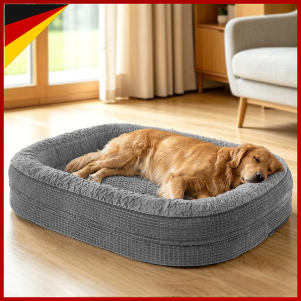 Hundebett OrthopäDisch Xl 107X81Cm Memory Foam Wasserdicht Rutschfest Abnehmbar-image