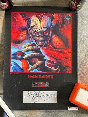 Iron Maiden Signiertes Poster. Paul Dianno / Blaze Bayley