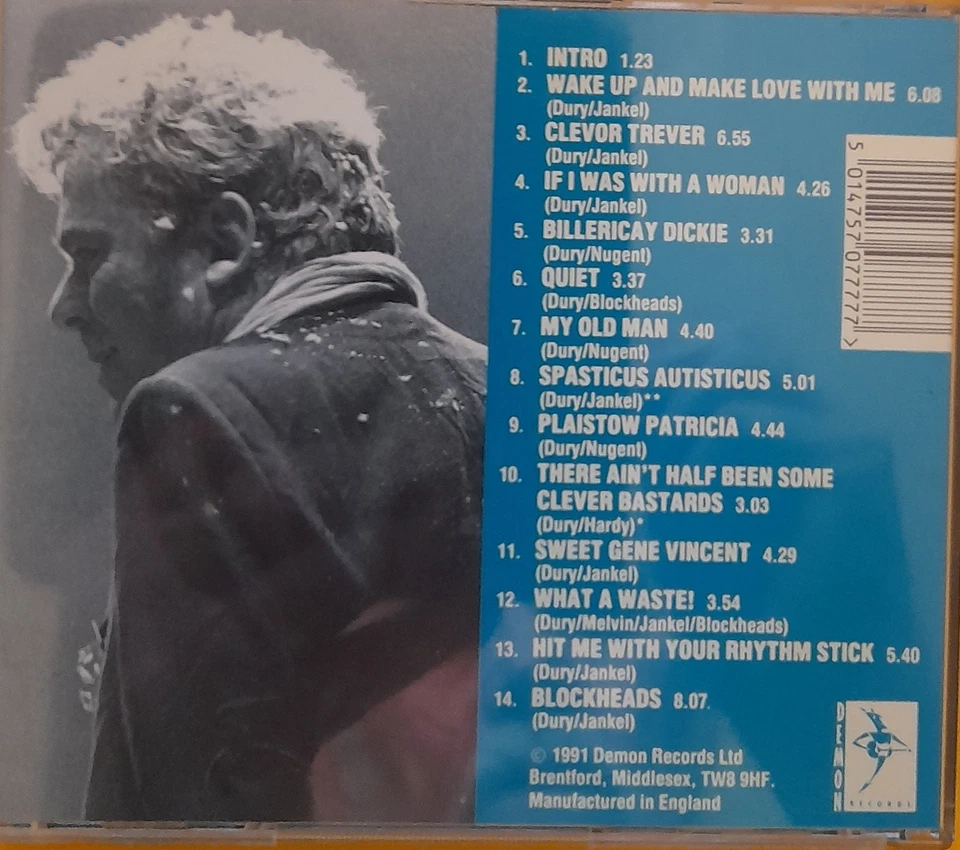 CD Ian Dury And The Blockheads Warts N Audience (Live: 22 December 1990.) - Bild 2 von 2