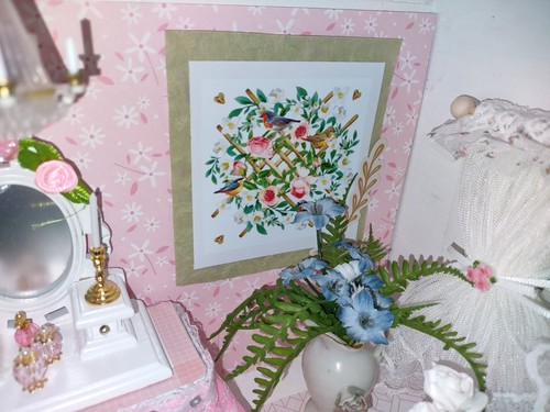 Dollhouse Furniture Lot 1:12 Bedroom Vanity Set Shabby Chic - Picture 6 of 16