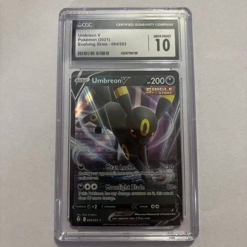 2021 POKEMON EVOLVING SKIES - HOLO #094/203 UMBREON V CGC 10 GEM MINT