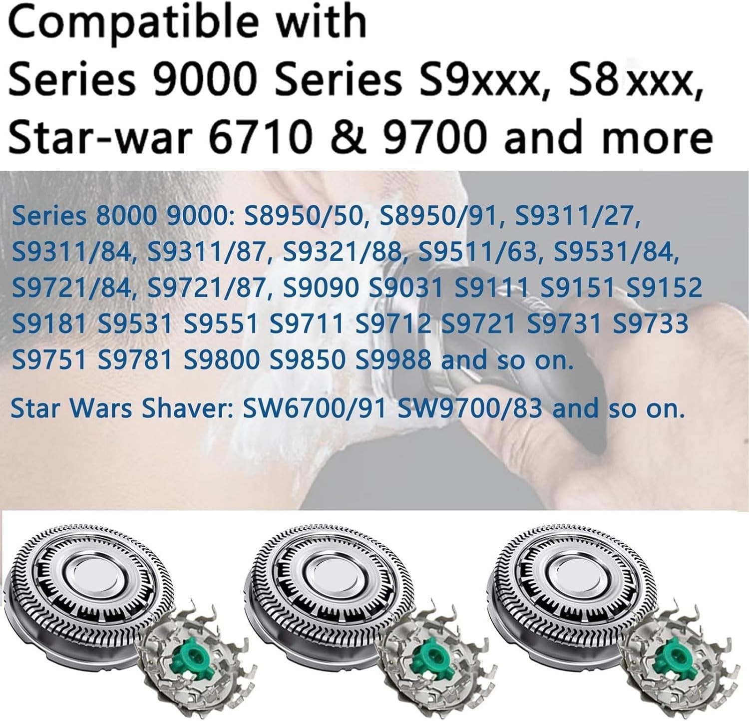 SH90/72 Replacement Heads Compatible with Philips Electric Shavers Series 900...
