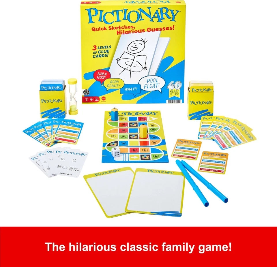 Mattel Games Pictionary Family Board Game for Kids, Adults and Game Night for 2 - Image 3 of 4