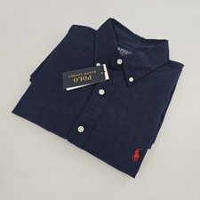 Polo Ralph Lauren RL Classic Fit Mens Oxford Button-Down Shirt MEDIUM M Navy NEW