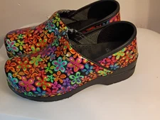 Dansko Professional Women's Clog Size 38 Multicolor Floral Casual Slip-On Shoes
