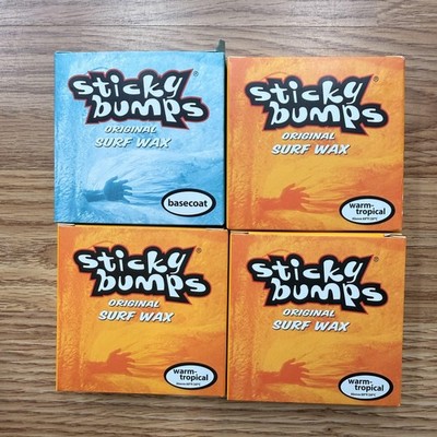 Sticky Bumps Original Surf Wax Basecoat + Warm Tropical 4 Pack Surfboard Wax