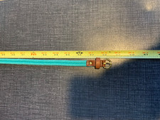 J. Crew Skinny Teal Cotton Braided Belt Womens Brass Buckle Size Small EUC