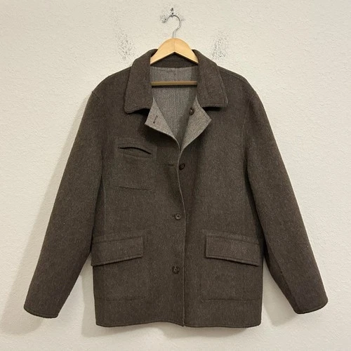 DANIEL CREMIEUX Jacket Mens XL Brown Signature Collection Reversible Wool Chore - product listing photo