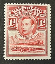 Travelstamps: 1938 BASUTOLAND STAMPS SCOTT #19 - 1d KGVI & Crocodile Mint MOGH