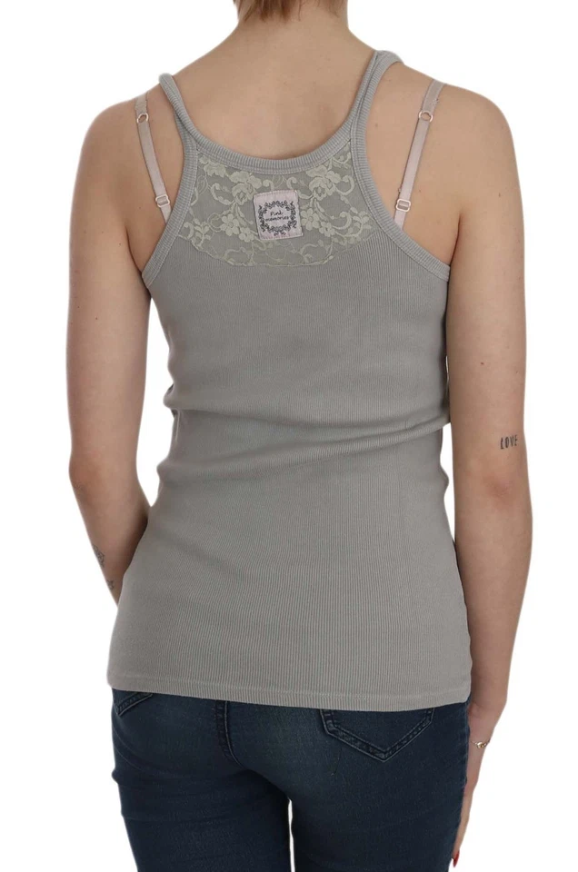 PINK MEMORIES Graues Ärmelloses Damen Shirt Mit Spaghettiträgern - Bild 4 von 4