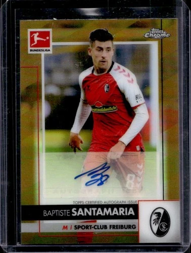 2020 Topps Chrome Bundesliga Baptiste Santamaria Auto Gold Refractor #/60