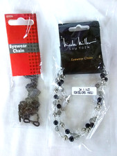 Nicole Miller 2 Lot Stylish Eye Glass Holders Beaded and Chain styles