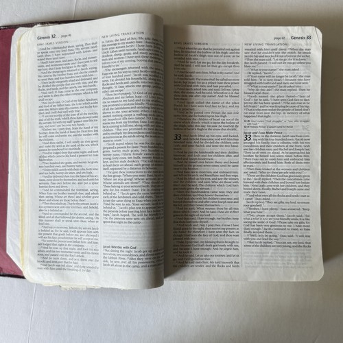 TBN Parallel Edition Holy Bible King James Red Letter New Living Bible Signed - Picture 14 of 24