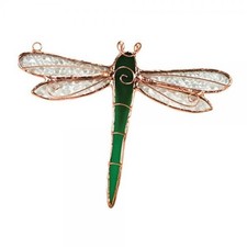 Green Dragonfly Stained GLASS SUN CATCHER GE143