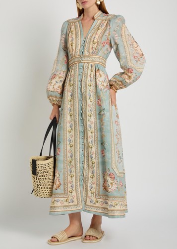 Zimmermann ROSELIGHT PLUNGE MIDI DRESS $ 950 Size 1 US 6