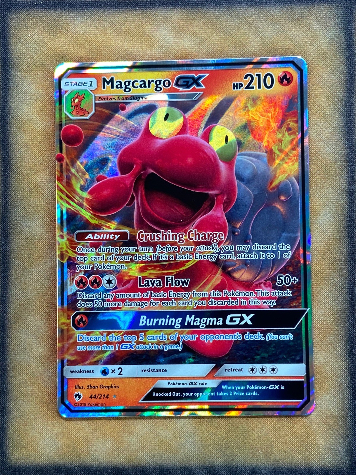 Pokemon Magcargo GX 44/214 Lost Thunder Ultra Rare Holo NM