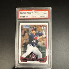 2012 Bowman Chrome Bryce Harper Rookie PSA 9 card #214 Washington Nationals. rookie card picture
